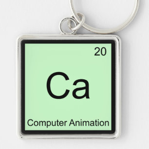 Ca - Computer Animation Funny Chemistry Element T Key Ring