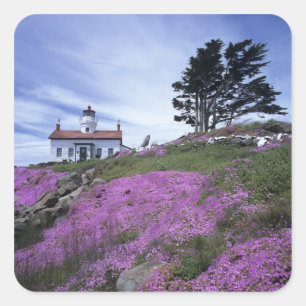 CA, Crescent City, Battery Point lighthouse with Square Sticker