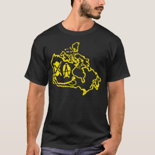 CA Eyes Canada Grunge Smiling Face Black Backgroun T-Shirt