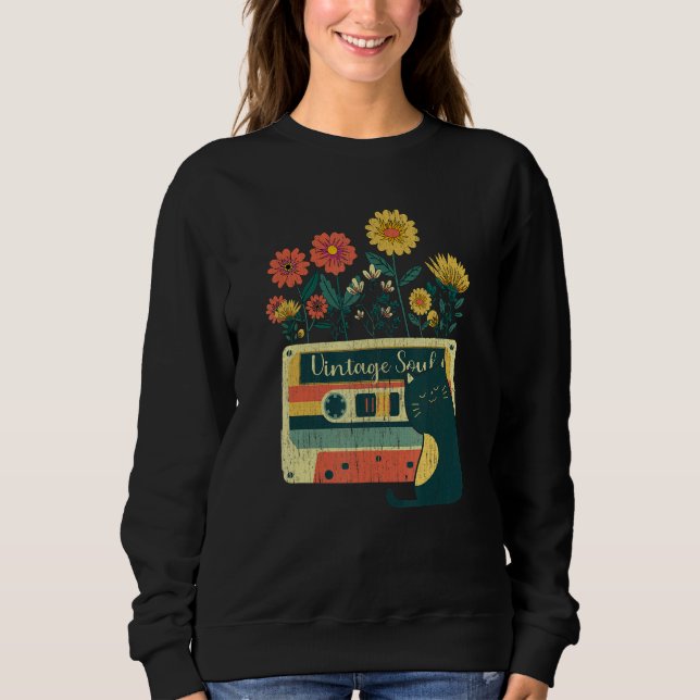 Ca for Lady Retro Soul Flowers Wildflower Sweatshirt (Front)