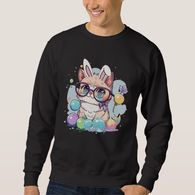 Ca For Men Women Easter Bunny Cat Costume Boys Gir Sweatshirt (Front)