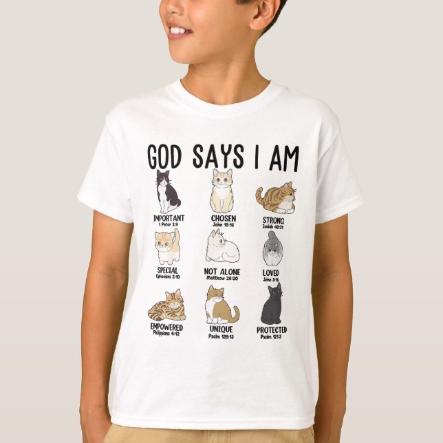 Ca God Says I Am Cute Jesus Women Teen Girl Christ T-Shirt (Front)