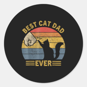 Ca Men Best Cat Dad Ever Funny Cat Lover Gift _1  Classic Round Sticker