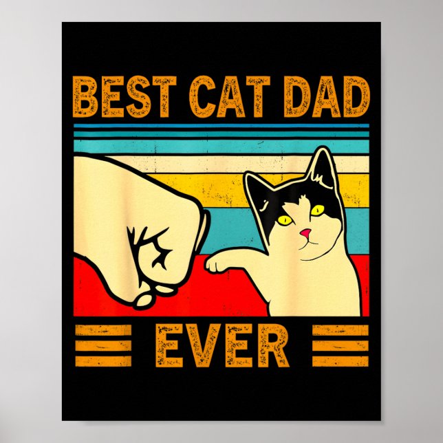 Ca Men Best Cat Dad Ever Funny Cat Lover Gift  Poster (Front)