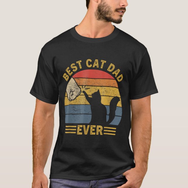 Ca Men Cat Dad Ever Funny Cat Lover Gift  T-Shirt (Front)