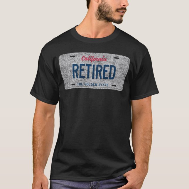 CA State Vanity License Plate RETIRED T-Shirt (Front)