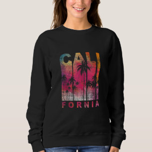 CA Summer Vacation Palm Trees Tropical Vintage Cal Sweatshirt