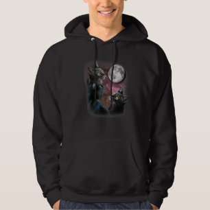 Ca Three Cat Moon 3 Wolfs Cute Kitten Hoodie