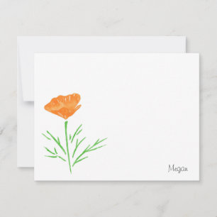 CA Watercolor Poppy Card