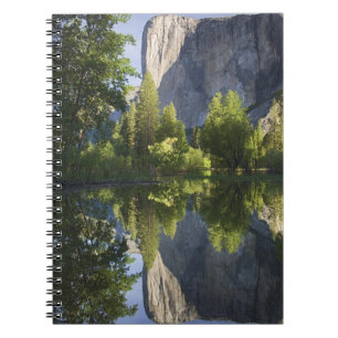 CA, Yosemite NP, El Capitan reflected in Merced Spiral Notebook