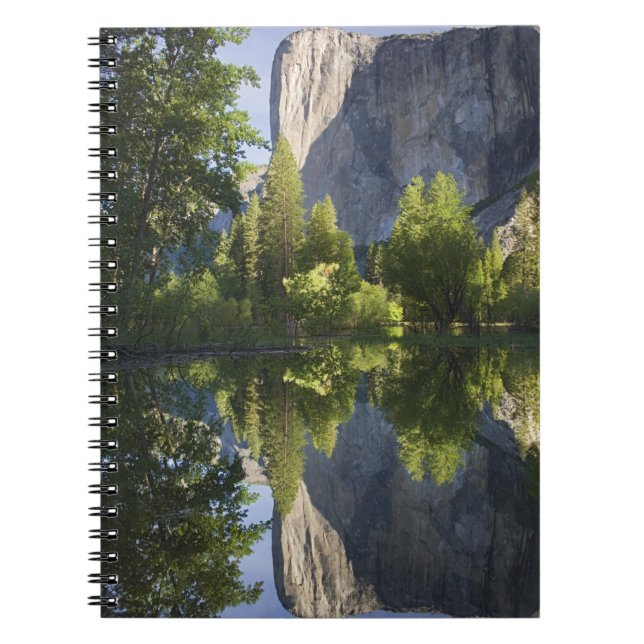 CA, Yosemite NP, El Capitan reflected in Merced Spiral Notebook (Front)