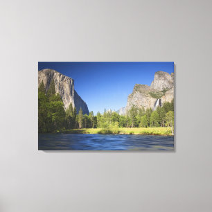 CA, Yosemite NP, Valley view with El Capitan, Canvas Print