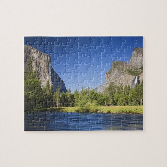 CA, Yosemite NP, Valley view with El Capitan, Jigsaw Puzzle (Horizontal)