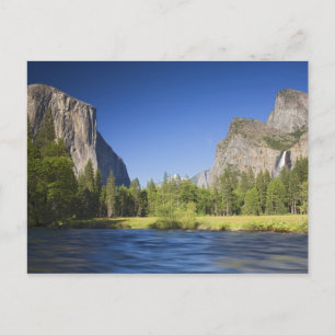 CA, Yosemite NP, Valley view with El Capitan, Postcard
