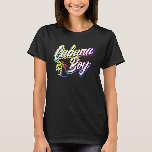 Cabana Boy Pool Guy Palm T-Shirt (Front)