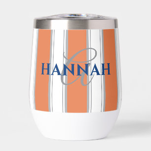 Cabana Stripe Monogram in Orange