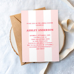 Cabana Stripe Pale Pink Bridal Shower Invitation