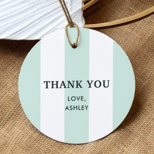 Cabana Stripe Sea Green Bridal Shower Favour Tags