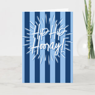 Cabana Stripes "Hip Hip Hooray" Burst in Blue Card