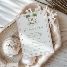 Cabana Stripes Palm Beach Monogram Crest
