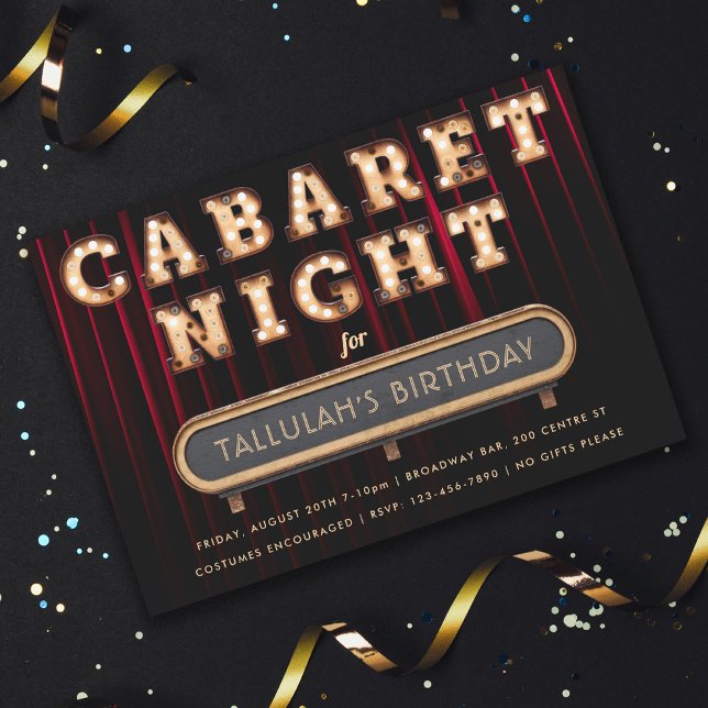 Cabaret Night Birthday Party Invitation (Creator Uploaded)