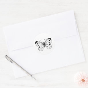 Cabbage butterfly classic round sticker