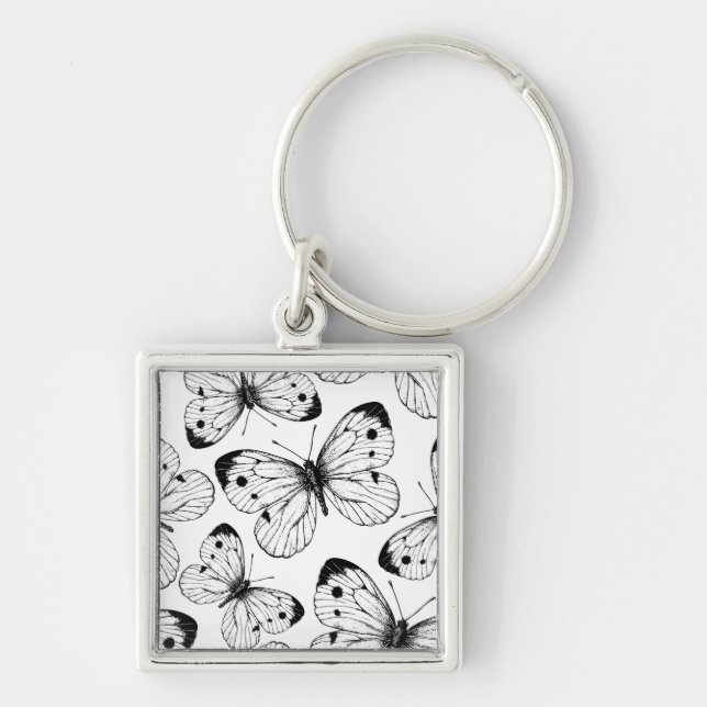 Cabbage butterfly pattern key ring (Front)