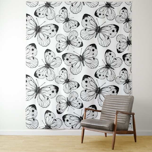 Cabbage butterfly pattern tapestry (In Situ)