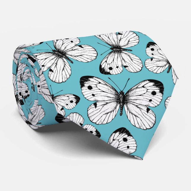 Cabbage butterfly pattern tie (Rolled)