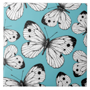 Cabbage butterfly pattern tile