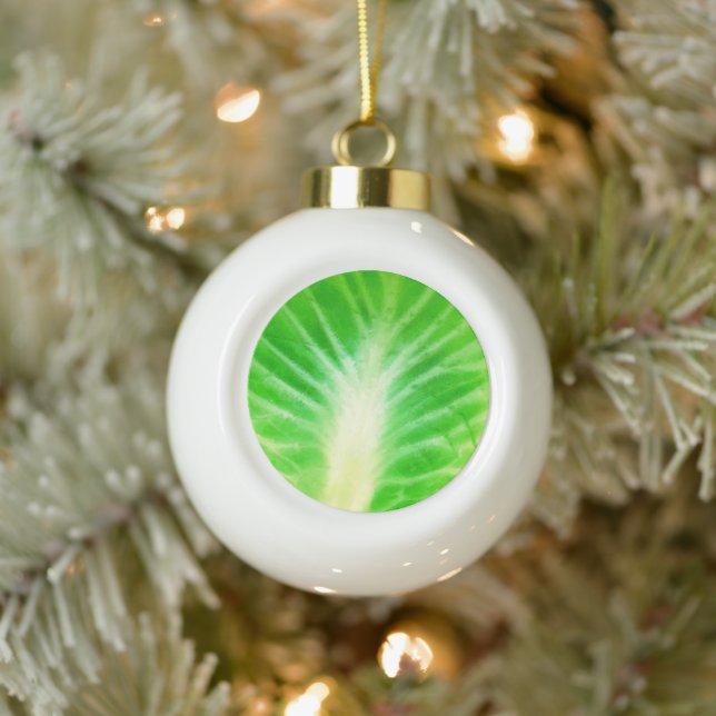 Cabbage Leaf Ceramic Ball Christmas Ornament (Tree)