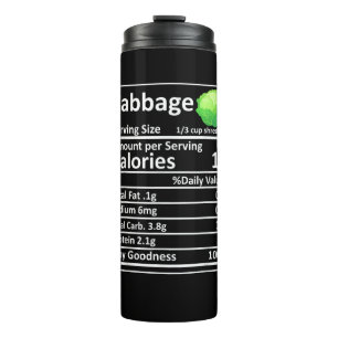 Cabbage Nutrition Food Facts Thanksgiving Costume  Thermal Tumbler
