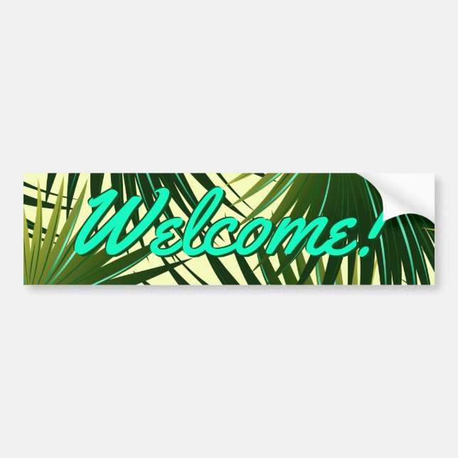 Cabbage palm leaf bumper sticker (Front)