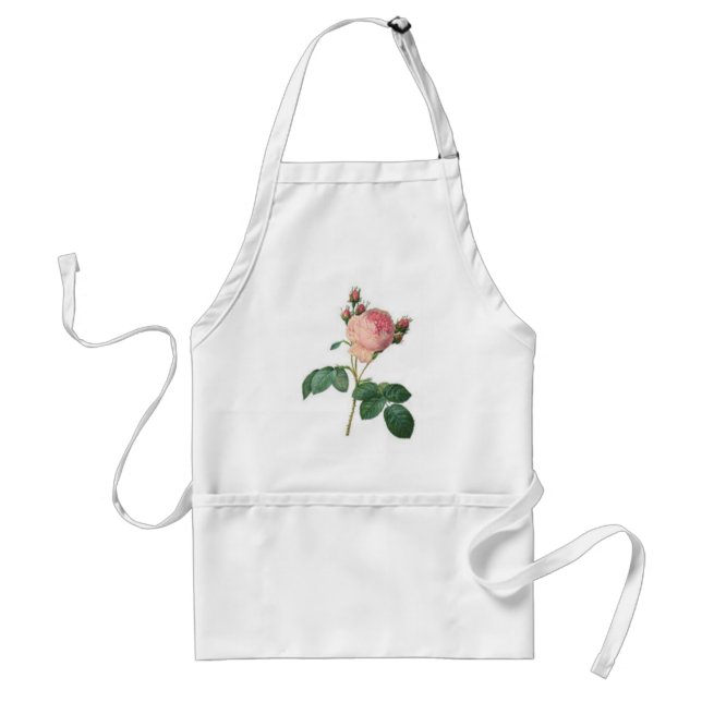 Cabbage Rose Botanical Print Standard Apron (Front)