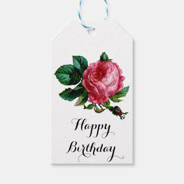 Cabbage Rose Gift Tag (Front)