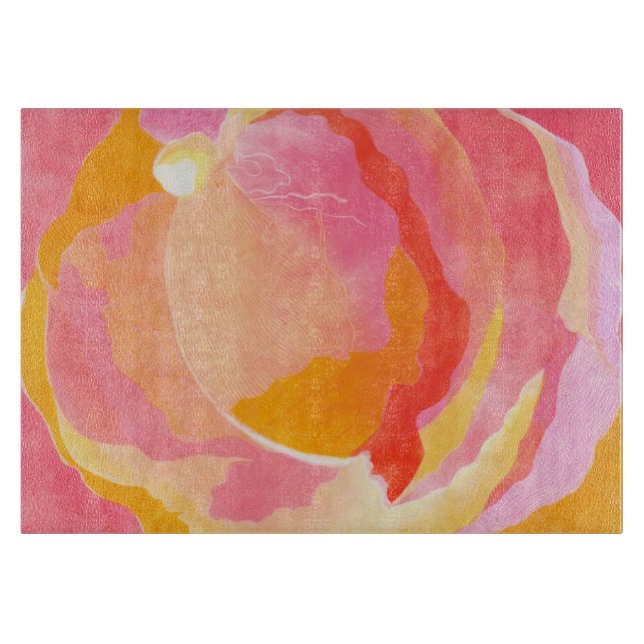 Cabbage Rose III Cutting Board (Front)