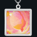 Cabbage Rose III Silver Plated Necklace<br><div class="desc">Floral</div>