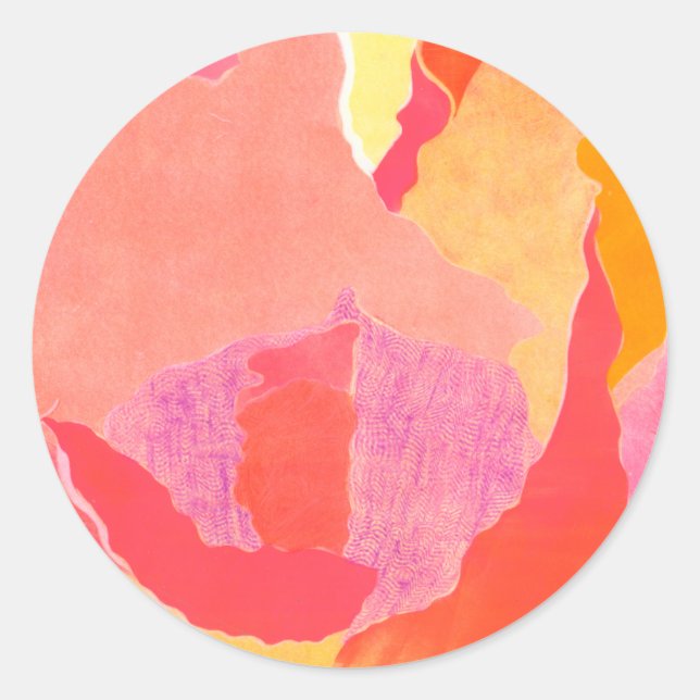 Cabbage Rose IV Classic Round Sticker (Front)