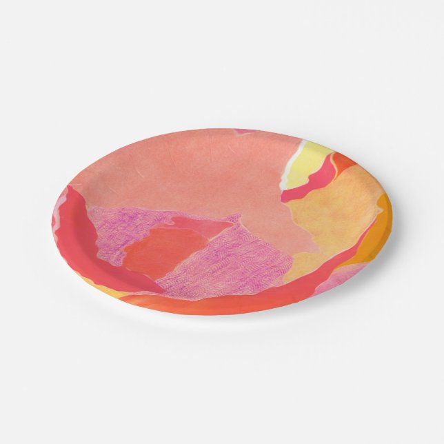 Cabbage Rose IV Paper Plate (Angled)