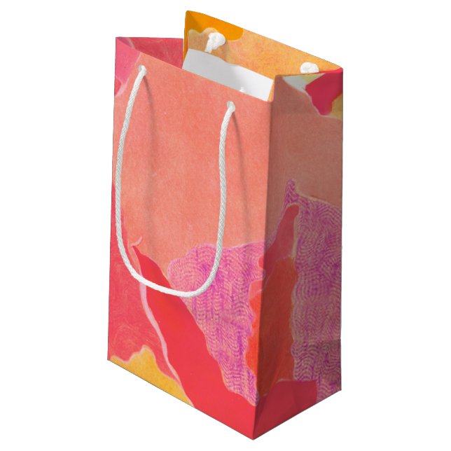 Cabbage Rose IV Small Gift Bag (Back Angled)