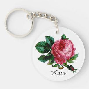 Cabbage Rose Key Chain