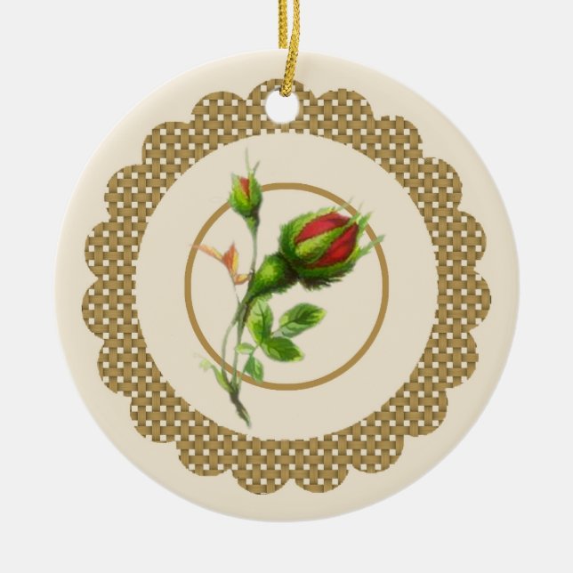 Cabbage Rose Ornament (Front)