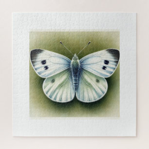 Cabbage White Butterfly 040924IREF241 - Watercolor Jigsaw Puzzle