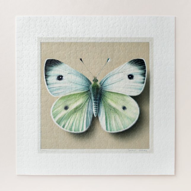 Cabbage white butterfly 120924IREF250 - Watercolor Jigsaw Puzzle (Vertical)