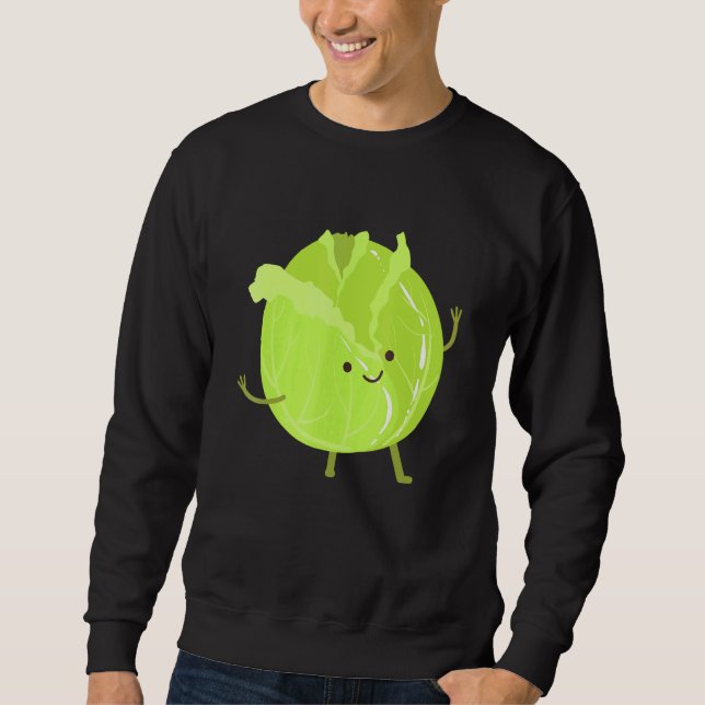 Cabbage With Arms Heathy Vegetables Cabbage Sweatshirt (Front)