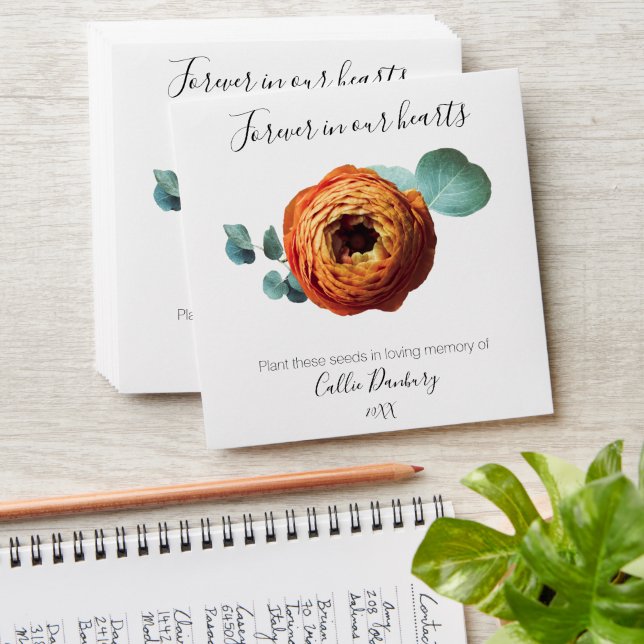 Cabernet Florals Memorial Seed Packet Envelo Envelope (Stacked)