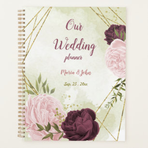 Cabernet & pink flowers greenery wedding planner