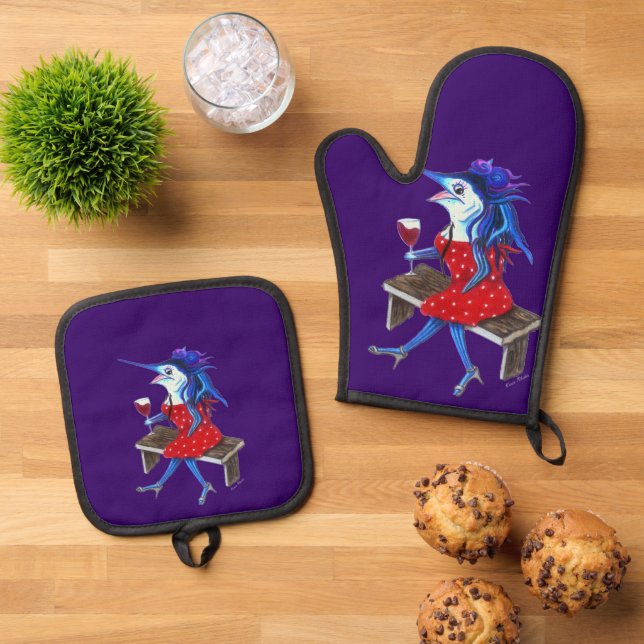 Cabernet Trixie Oven Mitt & Pot Holder Set (Top Down)