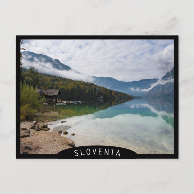 Cabin alongside Bohinj Lake in Slovenia Postcard (Front)