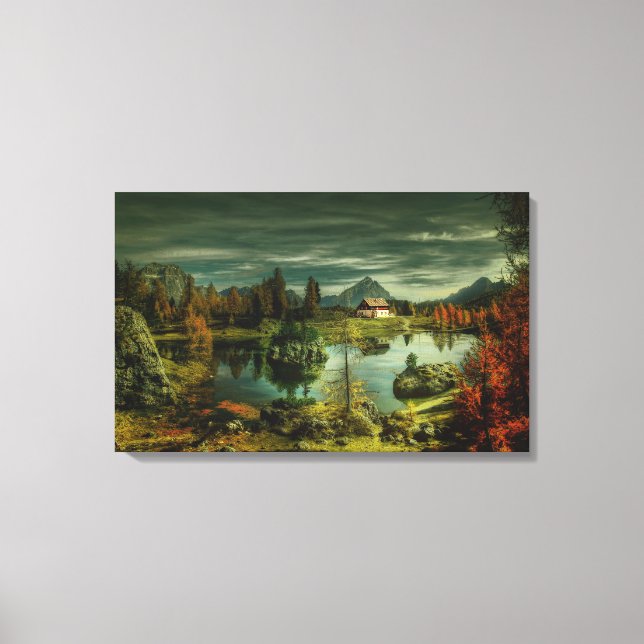 Cabin by the Lake Canvas Print (Front)